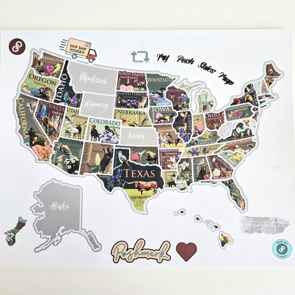 My Poshmark Sales Map | Help Scratch-Off States! - Picture 1 of 1